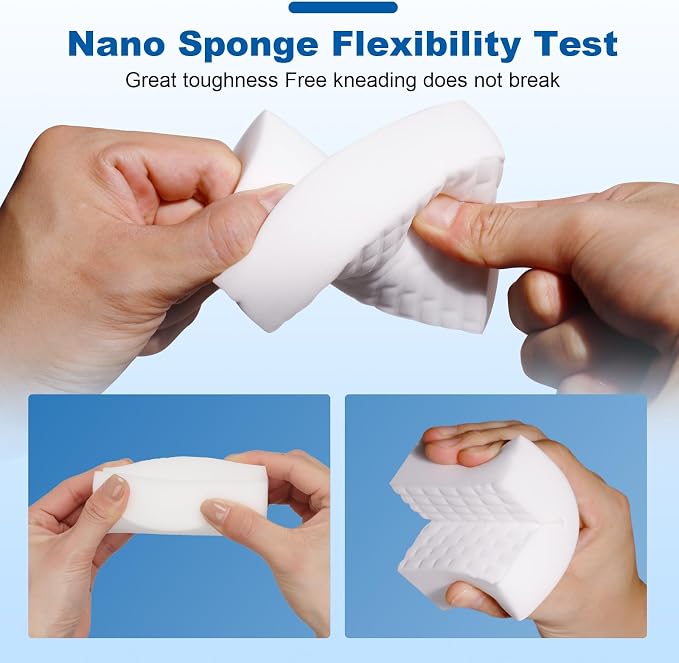 Extra-Thick Melamine Sponge Erasers, 3.94 x 2.76 x 1.18 in, 50 Count | Water-activated extra-thick pads lift grime on kitchens, baths, tile, sinks and appliances; rinse and dry after use.