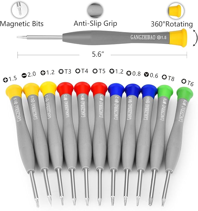 21pcs Precision Screwdriver Set Magnetic,GangZhiBao Repair Tools Kit for Fix Phone/iphone,Computer/PC,Tablet/Pad,Watch,PS4 - Replace Screen Battery Camera Small Electronics Open Pry Tool Kits Sets DIY