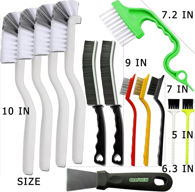 13Pcs Small Cleaning Brush, Hard Bristle Crevice Cleaning Brush, Long Handle Household Cleaning Tool Suitable for Cups, Bottles, Teapots, Corners, Sinks, Faucets, Toilets