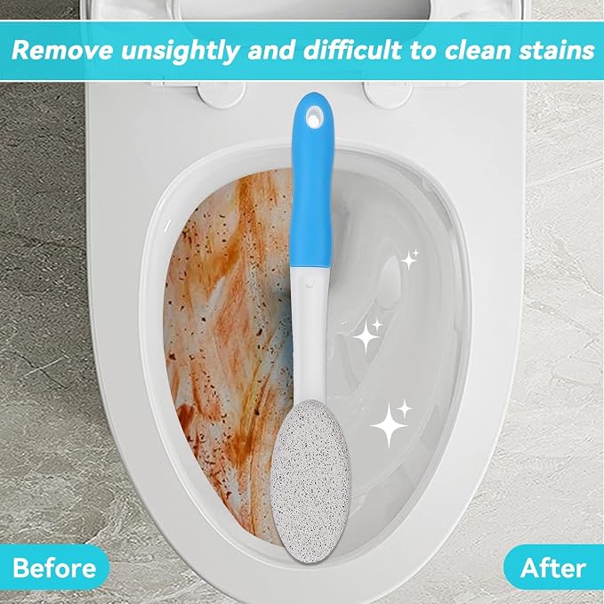 1PCS Toilet Cleaning Pumice Stone, Stains Hard Water Ring Remover Bathroom Cleaning Brushes Toilet Pumice Stone with Long Handle for Toilets, Bathtubs, Pool(1PCS)