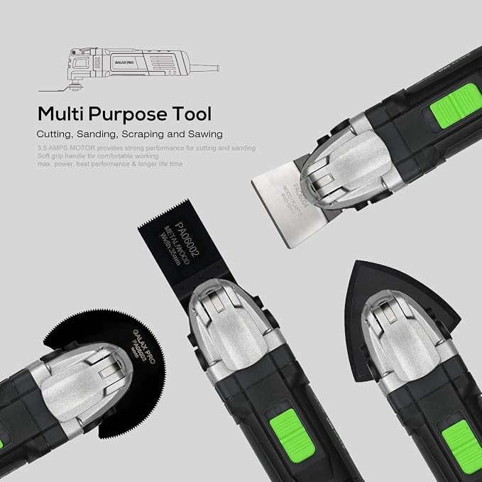 GALAX PRO Corded Oscillating Multi Tool Kit 3.5A with 30Pcs Accessories | 22000OPM Oscillating Power Tools for Home Improvement, Woodworking, 6-Speed, Quick Clamp System, 4° Oscillating Angle