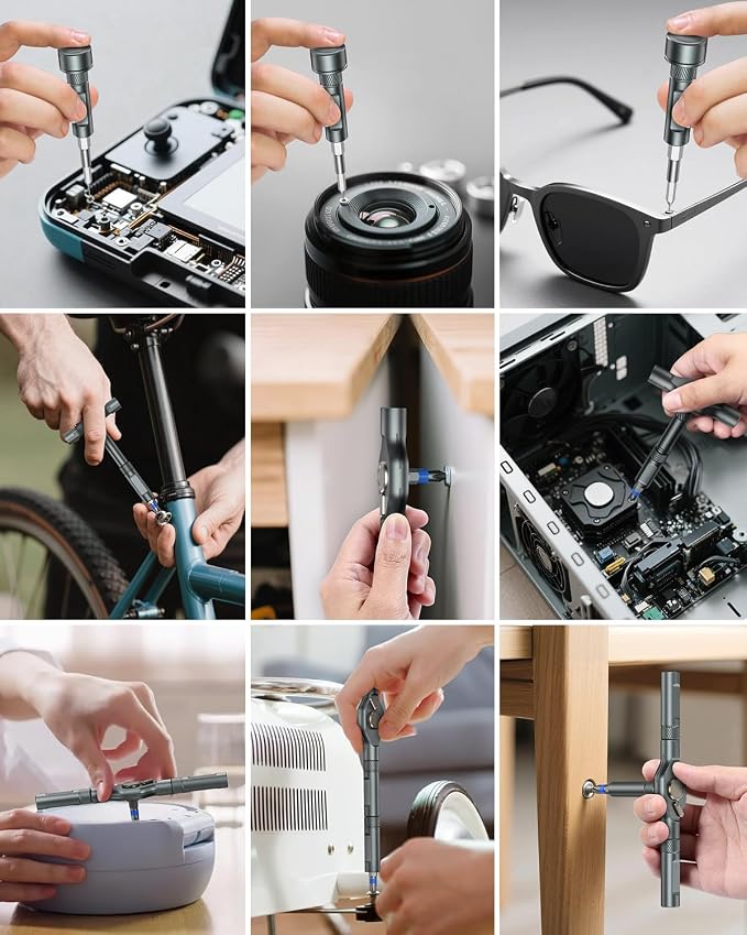 74 in 1 Magnetic Screwdriver Set, Multi Bit Ratchet Screwdriver Set with Detachable Handle, Repair Tool Kit for Furniture, Precision Electrical Appliance, Bicycle, Ring Doorbell, DIY, Watch