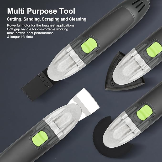 GALAX PRO Corded Oscillating Multi Tool Kit 2.0-Amp with 11Pcs Accessories | 22000OPM, 3° Oscillation Angle, Quick-Lock Screw, Oscillating Power Tools for Hardwood, PVC Pipes, Soft Metal Nails