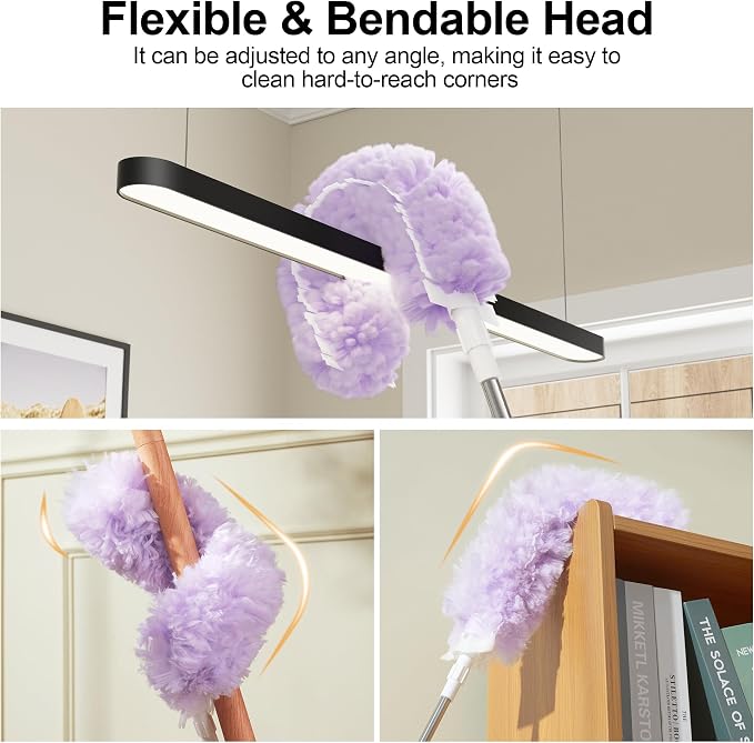 JOYMOOP Ceiling Fan Cleaner Duster and Cobweb Duster with Extension Pole, 28–98 Inch Handle and 6 Refills for High Ceilings and Furniture