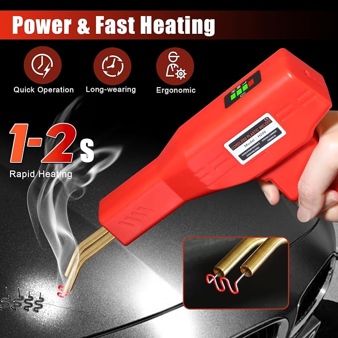 ATOLS Upgraded 220W Cordless Plastic Welder, 1000PCS Staples, USB Rechargeable Cordless Car Bumper Repair Kit with 5000mAh Battery,Hot Stapler Kit, Plastic Welding Kit, Plastic Repair Kit
