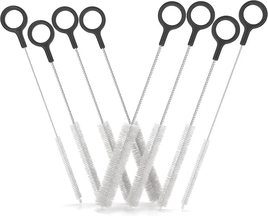Buenalife Heavy Duty Cleaning Brushes Set of 8 - Extra Long Straw Cleaners for Metal and Plastic Reusable Drinking Straws, to Clean Small Spaces, Sippy Cups, Water Bottles - Sturdy Hard Brush Bristles