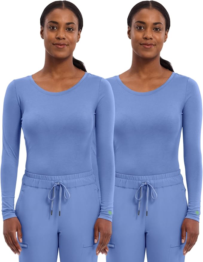 Healing Hands Underscrub Long Sleeve Women Knits Scrub Tops | Soft Cotton Blend Knit, Breathable Stretch Comfort, Machine Wash, Easy Care Fabric, Ideal For Layering Under Scrubs