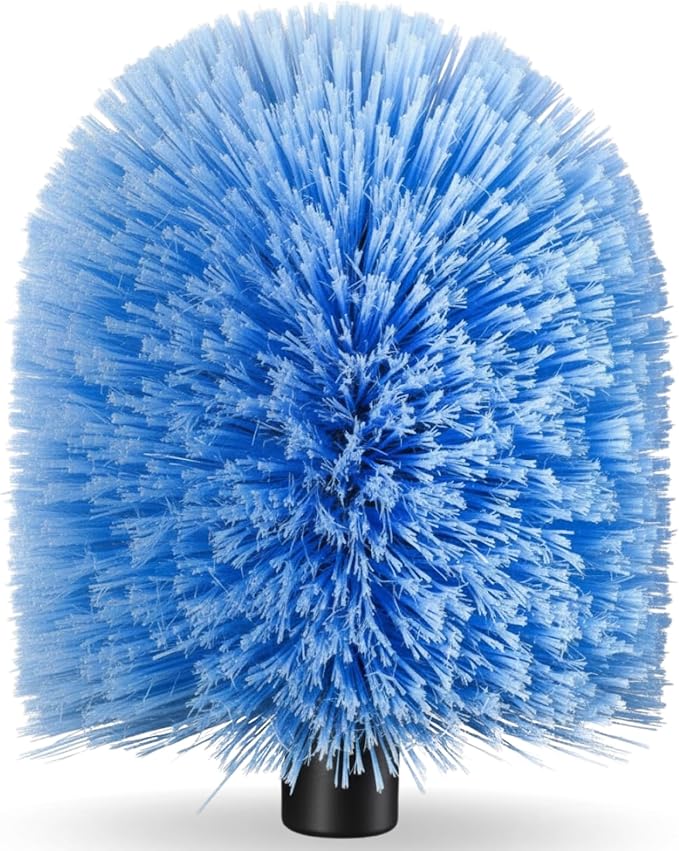 Screw on Webster Cobweb Duster Head for Pole,Spider Web Remover Brush, Cobweb Duster Head Attachment,Fits Standard 3/4 inch Threaded Poles(Big, Blue)