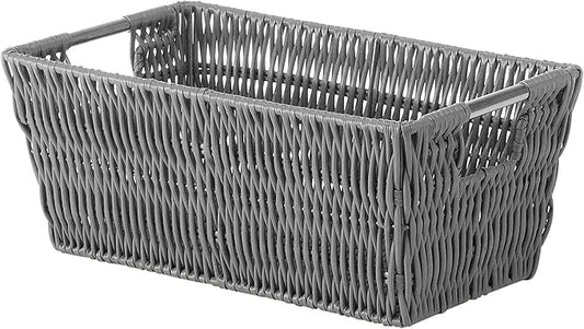 Whitmor Rattique Small Shelf Tote Grey