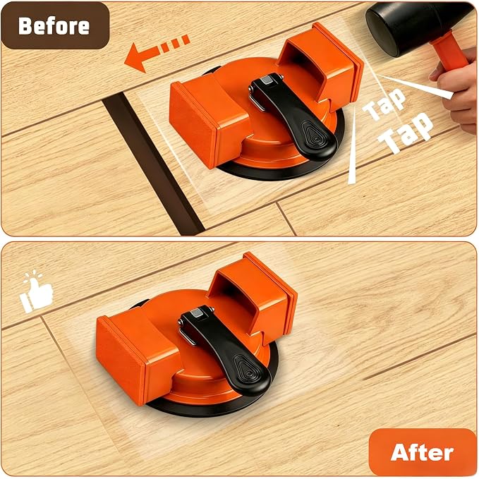 Floor Gap Repair Tool,Heavy Duty Floor Gap Fixer Suction Cup Tool | Enhanced Suction Cup Slot Cutter, 4 Sticky Pads, for Laminate Floors, Vinyl Floors, Hardwood Floors, Iron-Made