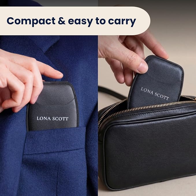 Pocket Lint Brush x2, Reusable Lint Remover & Lint Roller for Clothes, Travel, Pet Hair Remover, Dust & Dandruff