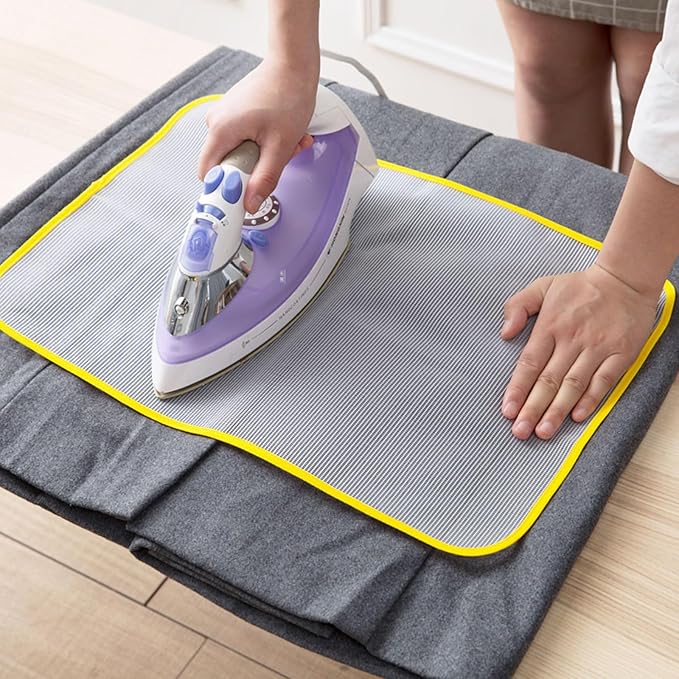 3 Pcs Pressing Cloth for Ironing, Heat Resistant Mesh Protector, Protective Ironing Scorch Mesh to Protect Clothes While Ironing and Sewing (Pink Blue Yellow)