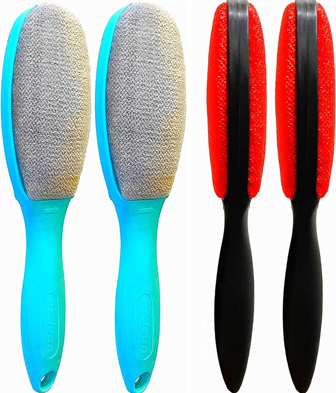 4Pack 2Colors Lint Brush for Clothes Furniture Couch, Lint Brush Pet Hair Remover for Clothes Brush, Reusable Lint Brushes for Pet Hair,Velvet Brush, Pet Brush, Fabric Brush