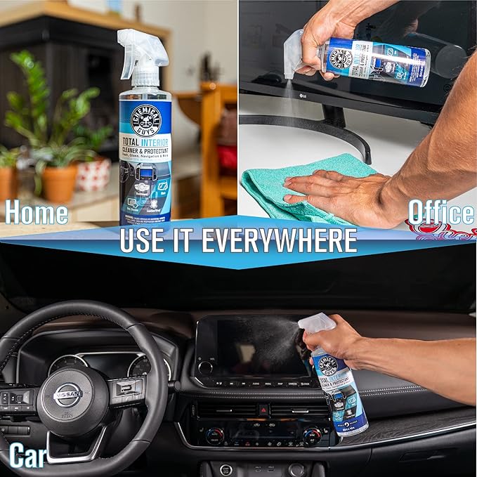 Chemical Guys, Total Interior Cleaner & Protectant for Cars, 16 oz, 2 Pack | Cleans dashboards, seats, door panels, trim and glass in one step, leaving a fresh, streak-free, factory-style look