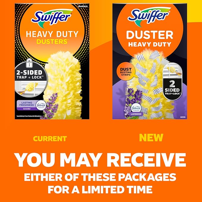 Swiffer Dusters Heavy Duty Multi-Surface Duster Refills for Cleaning, Lavender, 11 Count