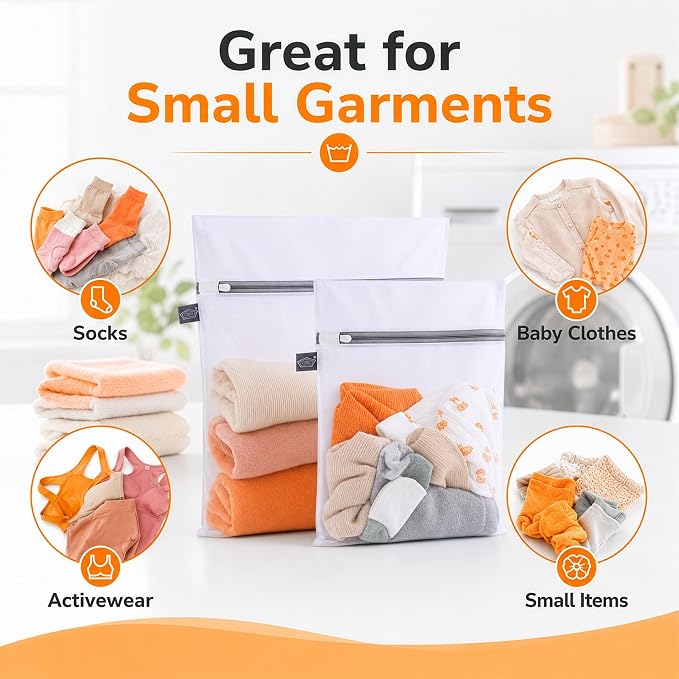Laundry Bags Mesh Wash Bag, Mesh Bag for Laundry, 1L+1M | shoe washing bag for socks, activewear, baby clothes and small garments to reduce tangling