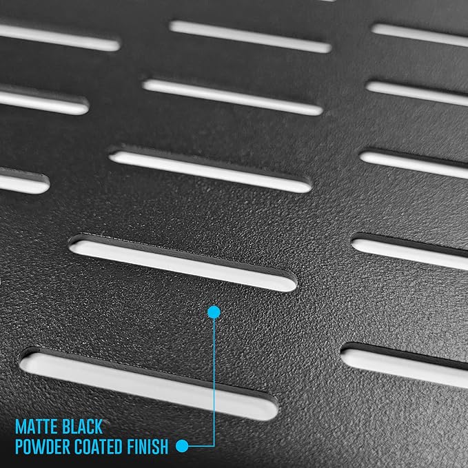 AxcessAbles 2U Vented Rack Shelf - 2 Pack | Rack Trays for 19 Inch Equipment Rack Cabinets | 18" Deep Rackmount Shelf with Lips | 50lb Capacity (2-Pack)