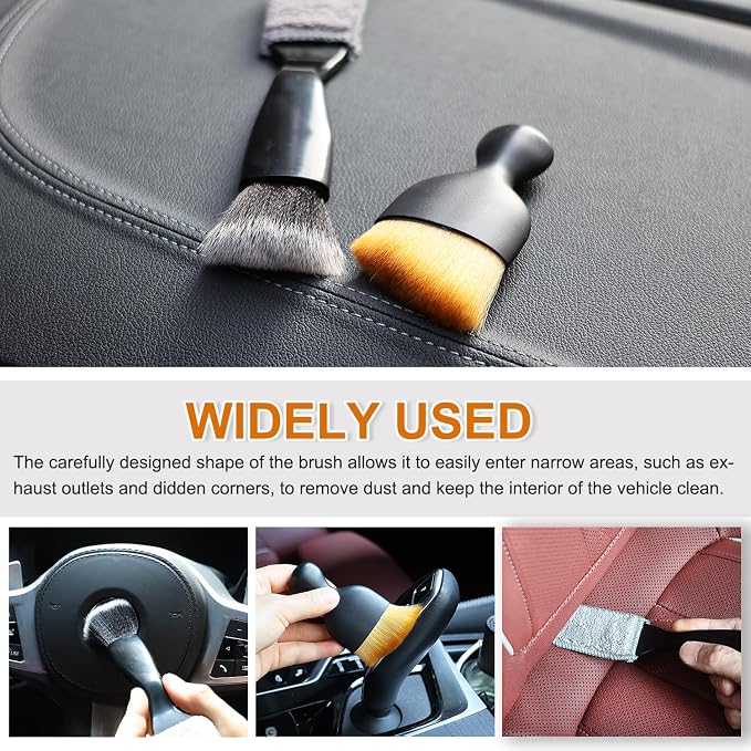 3 Pcs Exquisite Microfiber Duster Brushes, Car Detailing Brushes, Feather Duster, Efficient Dust Removal, Cleaning Tool Perfect for Computers, Keyboards, Car Interior, Photo Frames, Digital Devices