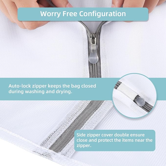 GOGOODA Mesh Laundry Bags for Delicates Durable Protective Wash Bags | Travel Storage Bags for Clothes, Multi-Size Washing Bag Set, 4PCS （2L,2XL）