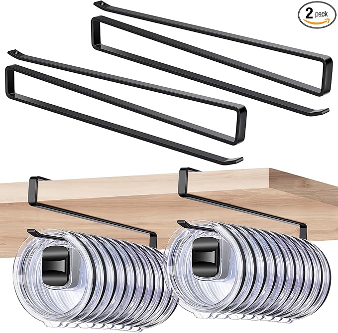 2Pack Tumbler Cup Lid Organizer for Cabinet Door Hanging Carbon Steel Rack | Mugs & Bottles,Mason Jar & Canning Lids,No Drill,Space-Saving,Storage,Corner Kitchen,Pantry & Coffee Bar