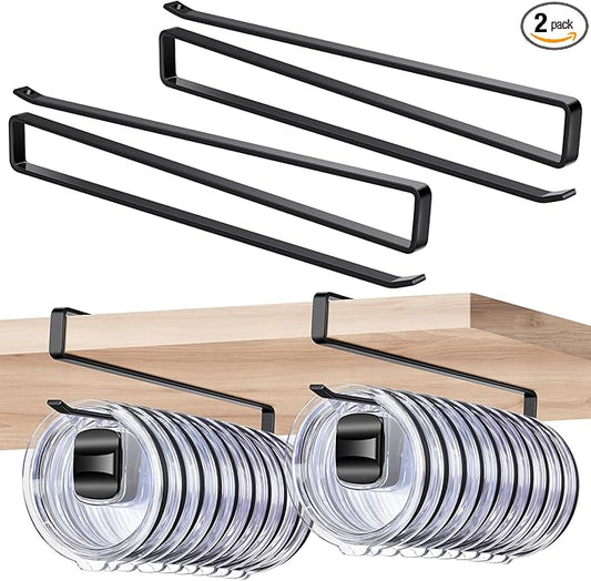 2Pack Tumbler Cup Lid Organizer for Cabinet Door Hanging Carbon Steel Rack | Mugs & Bottles,Mason Jar & Canning Lids,No Drill,Space-Saving,Storage,Corner Kitchen,Pantry & Coffee Bar