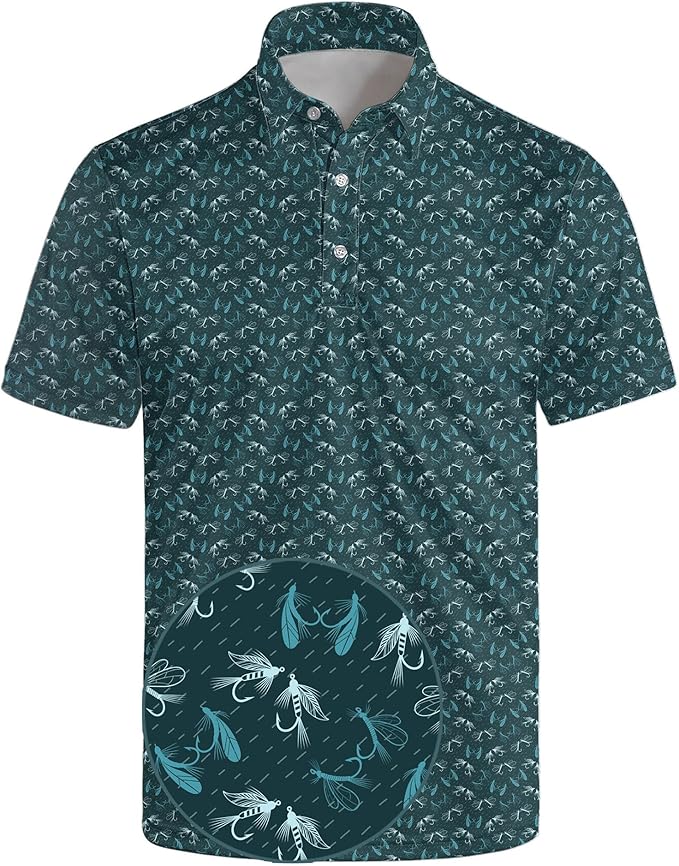 Polo Shirts for Men Moisture Wicking Mens Polo Shirts Patriotic Shirts for Men