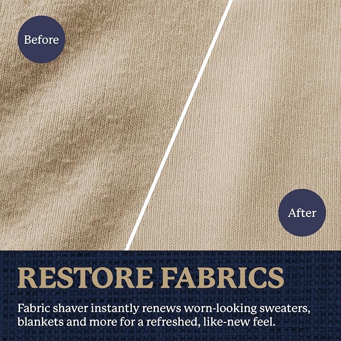 Farberware Fabric Shaver & Lint Roller Set, Large, Portable | Sticky sheets lift pet hair and dust, triple-blade design restores fabrics to like-new condition, for clothing and bedding