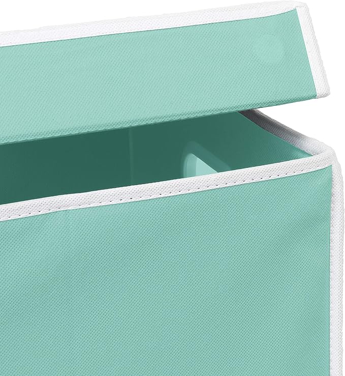Simple Houseware Foldable Laundry Hamper Basket with Lid, Turquoise