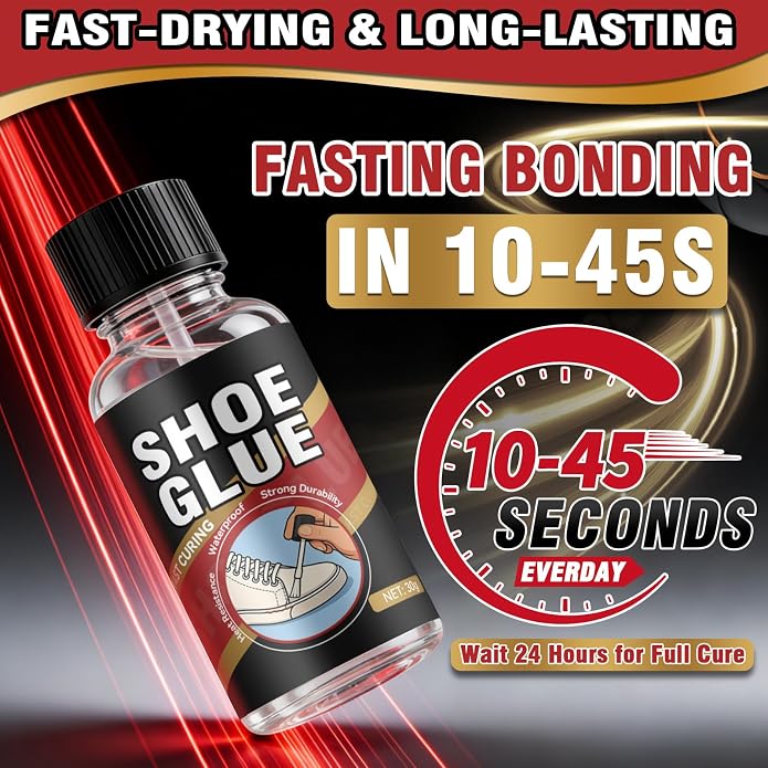 Shoe Glue, Shoe Glue Sole Repair Kit, Professional Shoe Sole Glue for Shoe and Sole Repair, Shoe Repair Glue for Boots, Sneakers, Heels, Hiking Shoes, Leather, Sneakers, Waterproof Clear Flexible