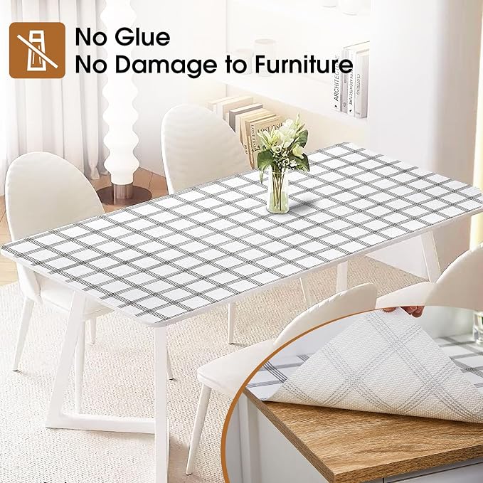 Beautysaid Shelf and Drawer Liner for Kitchen Cabinet Non Adhesive Non Slip | Shelf Paper Waterproof Washable Thickened for Dresser Pantry Shelve Bathroom Protector Liner(Plaid, 18 in x 10 FT)
