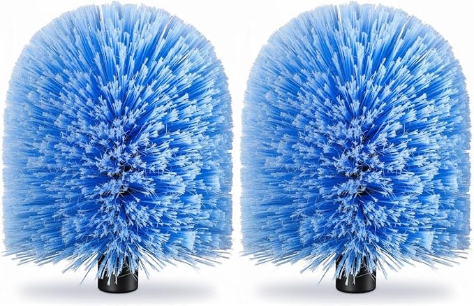 2 Pack Screw on Webster Cobweb Duster Head for Pole,Spider Web Remover Brush, Cobweb Duster Head Attachment,Fits Standard 3/4 inch Threaded Poles(Big, Blue)