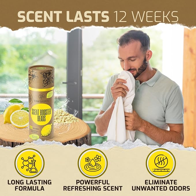 Scent Boosters for Washer, Wild Lemon Aroma - Bulk Laundry Booster Beads and Fabric Smell Deodorizer - In Wash Odor Eliminator Pods for Fresh Scented Clothes