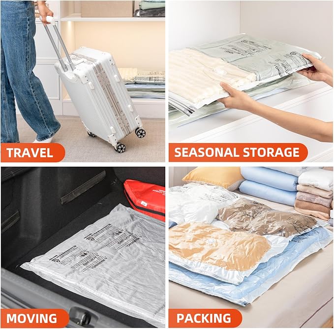 TAILI 10 Pack Vacuum Storage Bags, Jumbo Size (31×40 inch), Vacuum Seal Bag for Clothing, Bulky Bedding, Comforter, Blankets, Pillows, Space Saver Packing