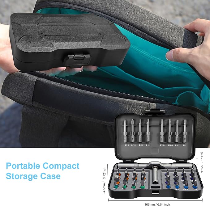 42 in 1 Magnetic Screwdriver Set,DIY Ratchet Screwdriver | Multi Bit Ratcheting, Storage Case, For Computer Eyeglass Bicycles Watch Furniture