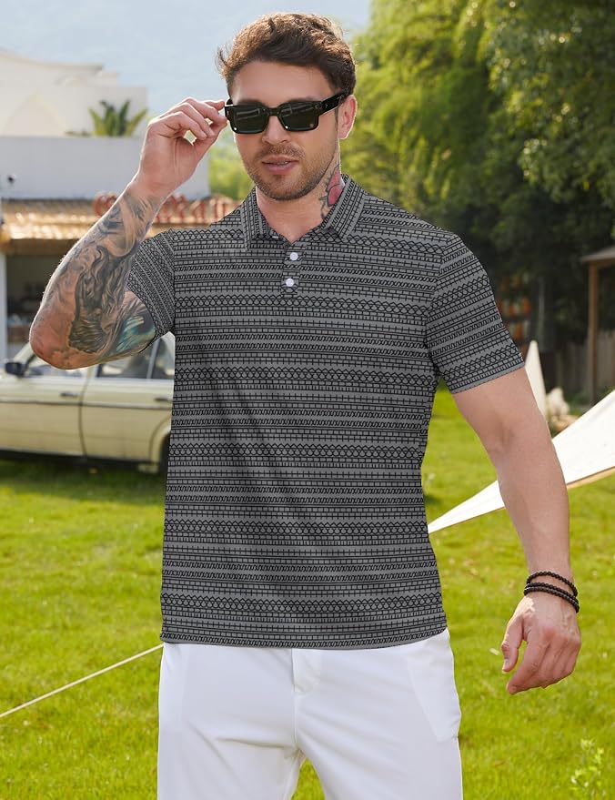 Polo Shirts for Men Moisture Wicking Mens Polo Shirts Patriotic Shirts for Men