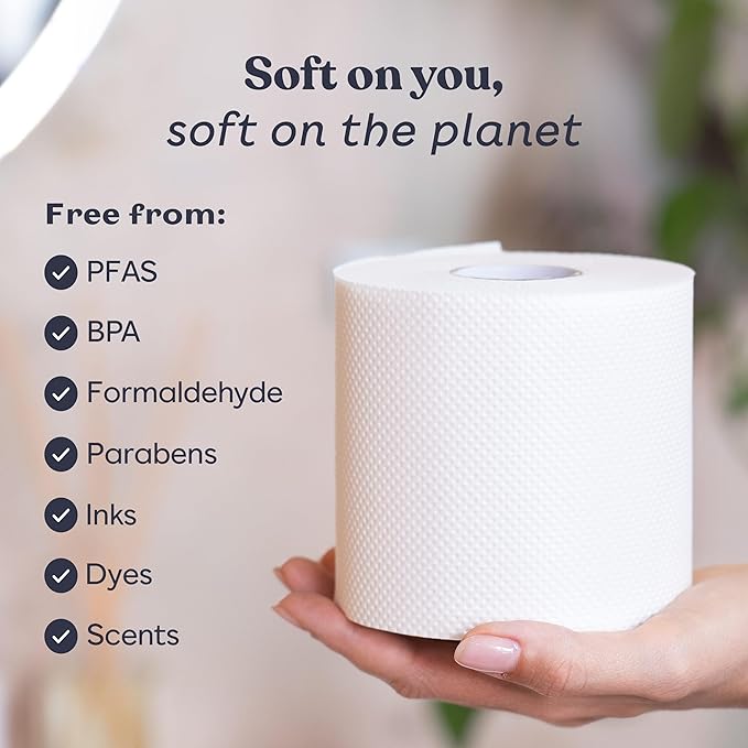 Betterway Bamboo Toilet Paper 3 Ply - Sustainable Toilet Tissue - 24 Long-Lasting Rolls & 360 Sheets Per Roll - Septic Safe - Organic, Plastic & PFAS Free - FSC Certified