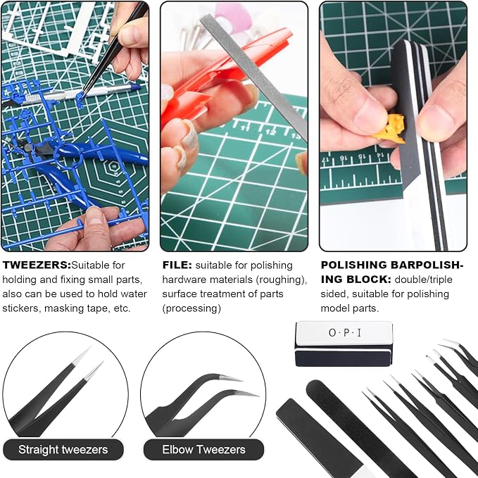 Fippy 101PCS Gundam Model Tools Kit, Hobby Building Tools Kit for Gundam Basic Model Assembling, Building and Repairing