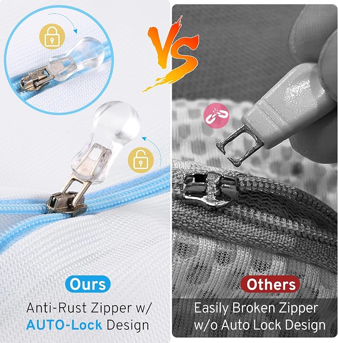 Ultimate 7 Pack 6 Size Mesh Laundry Bags Set for Delicates with AUTO-Lock Zipper, Lingerie Bags for Washing Delicates, Laundry Bags Mesh Wash Bags, Delicates Laundry Bag for Jeans,Blouse,Stocking,Bra | Laundry Bags Mesh Wash Bags Set, 6 Sizes, Durable ...