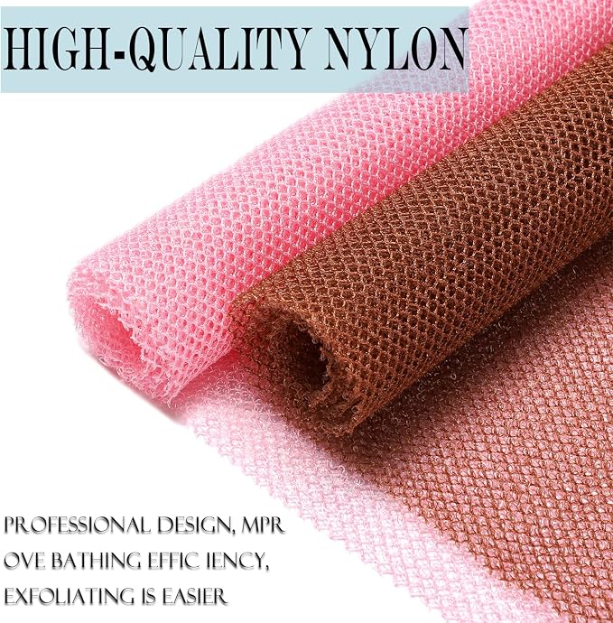 African Net Sponge Authentic,Exfoliating Body Shower Scrubber,3Pcs | Woven nylon africannet sponge,stretches up to 66in for full body & back washing removes dead skin,oil,For Women and Man