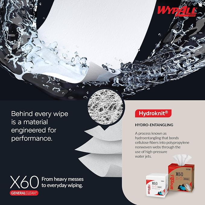 WypAll GeneralClean X60 Multi-Task Cleaning Cloths, 12 x 130 Towels (35401)