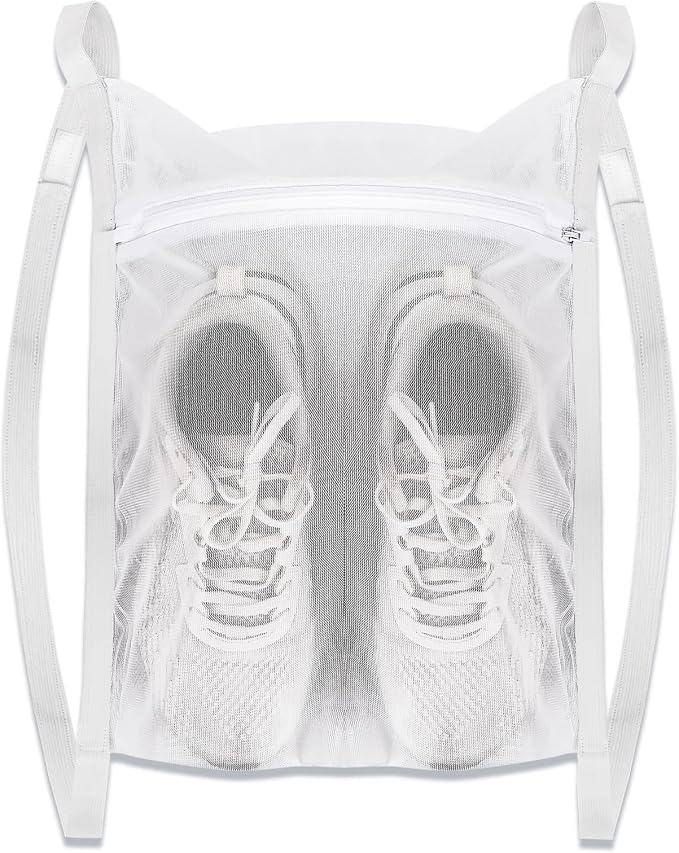 Laundry Bags,Sneaker Wash & Dry Net Bag for Dryer Sneaker Laundry Bags Large HoneyComber Mesh Bags with Zipper and Strap for Shoes Sneaker Washing Mesh Net for Most Dryers Door 15.7" Large