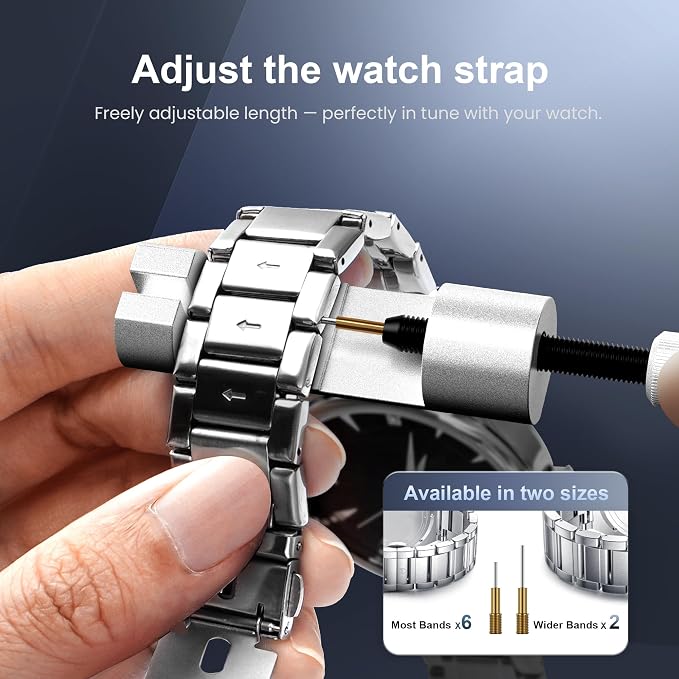 JOREST Watch Repair Tool Kit for Battery Replacement, Strap Adjustment Resizing, Watch Link Pin Remover, Watch Opening, Pry Knife Case Opener for Watch Back Removal, with Watch Hammer, Spring Bars