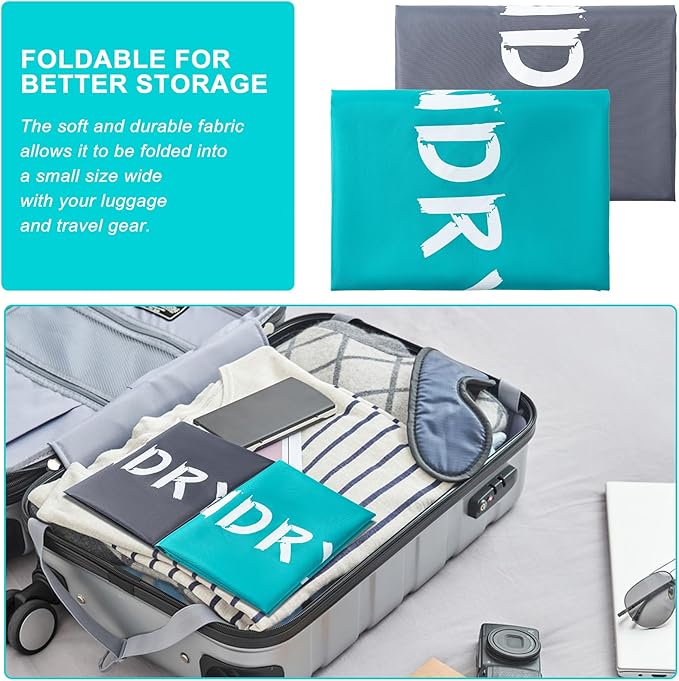 2 Pack Travel Laundry Bag,24" x 36", Extra Large Dirty Clothes Organizer | Machine Washable with Drawstring, Holds 3-4 Loads of Laundry,Fit a Laundry Hamper or Basket Travel Essentials