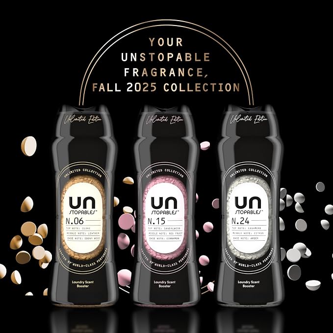 Downy Unstopables Unlimited Collection In-Wash Laundry Scent Booster Beads, No. 06, Fine Fragrance, Long-Lasting Fresh Scent Beads, 21.1 oz