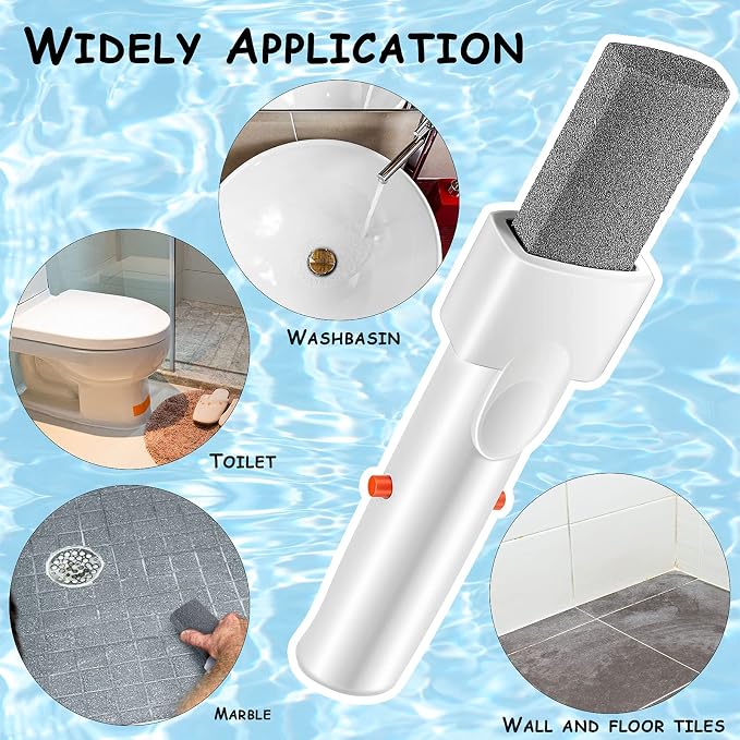 Geiserailie 3 Pcs Pool Pumice Stone with Ez-Clip Handle Erase Rust Stain Spot Remover Pool Tile Calcium Cleaning Tools Pumice Sticks Stone for Concrete Plaster Spa Toilet Bowl Ring Cleaning