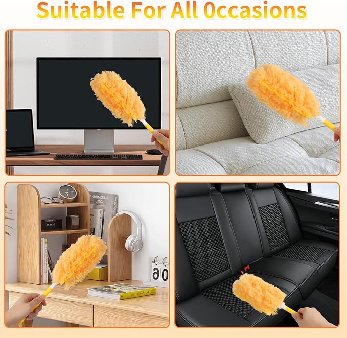 360 Heavy Duty Duster Refills for Swiffer Duster,18 Count with 1 Handle | 1 Handle, 4X Microfibers,360° Multi Surface Dusters,Unscented Disposable Dusters for Cleaning
