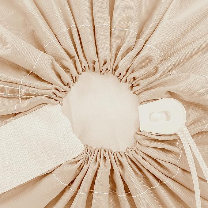 HOMEST XL Nylon Laundry Bag with Strap, Large Dirty Clothes Organizer, Easy Fit a Laundry Hamper or Basket, Can Carry Up to 4 Loads of Laundry, Beige | Heavy-duty nylon material supports bulky garments and daily transport between baskets and storage ar...