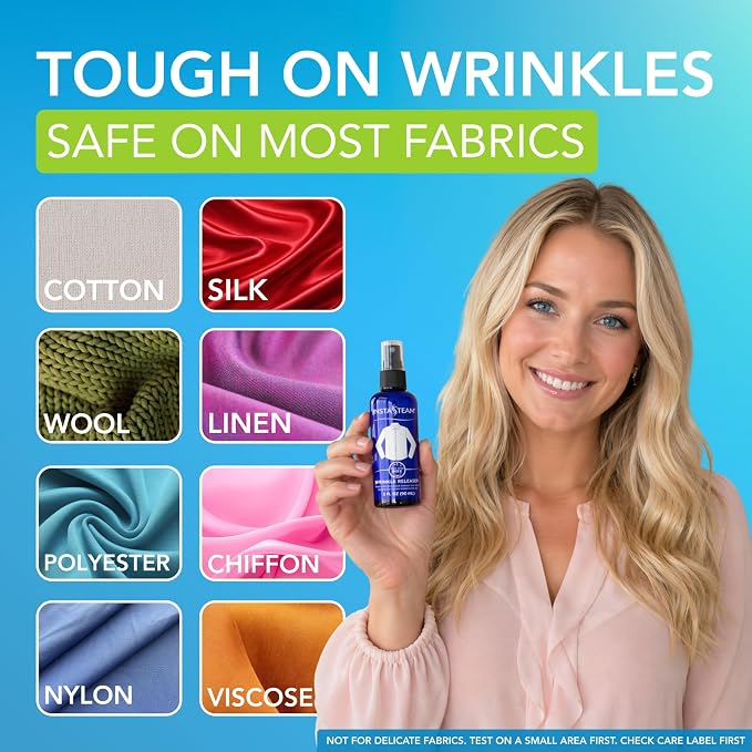 Clothes Wrinkle Release Spray Travel Size - Fragrance Free Wrinkle Release Mist - Fabric Deodorizer, Fabric Softener, & Anti Static Spray - Travel Essentials 3 Fl Oz (Pack of 2)