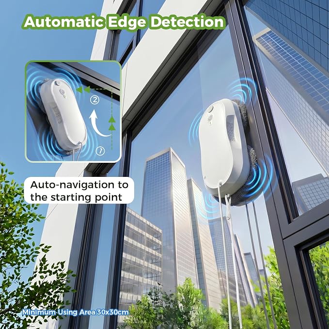 KKI Window Cleaning Robot,Upgraded Window Cleaner Robot, Auto-Dual Spray, Max 3200pa,3 Cleaning Modes & Edge Detection, Remote Control for High-Rise Windows, Glass Door,5Sets Cloths | Automatic,Dual Ultrasonic Spray, Max 3200pa, 3 Cleaning Modes & Edge...