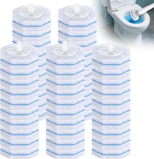 Toilet Wand Refill Heads,Disposable Brush Refills | Snap-on toilet brush heads fit most standard wand handles for quick everyday bathroom cleaning,50 Count